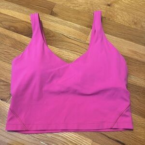 Lululemon pink cropped tank top